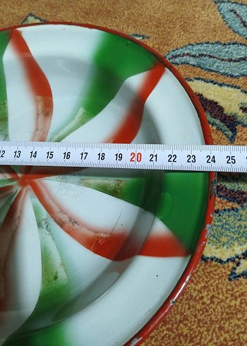 vintage, Avrupa emaye tabak - Görsel 8