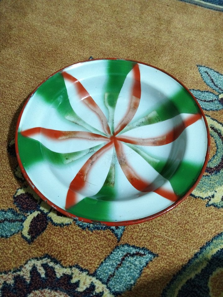 vintage, Avrupa emaye tabak - Görsel 2