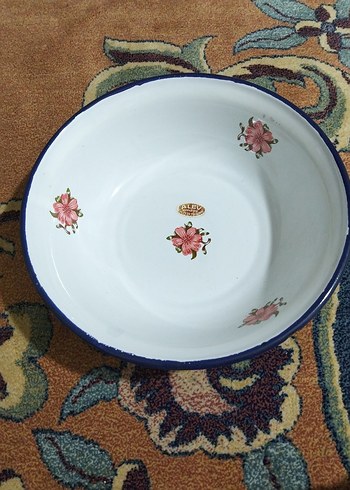 Vintage, emaye büyük tabak - Görsel 2