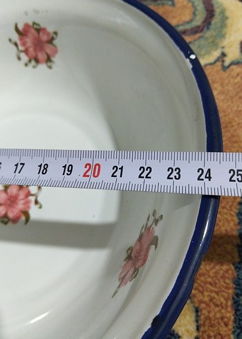 Vintage, emaye büyük tabak - Görsel 6