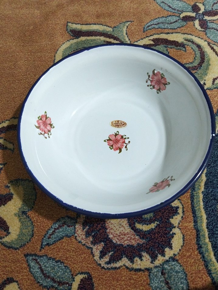 Vintage, emaye büyük tabak - Görsel 2