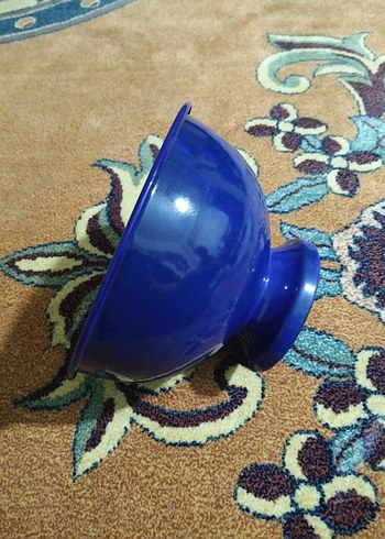 vintage, emaye ayaklı kase - Görsel 7