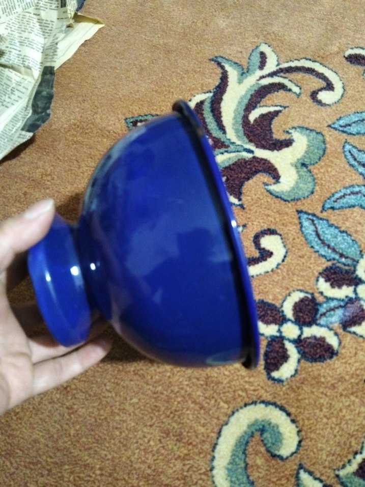 vintage, emaye ayaklı kase - Görsel 2