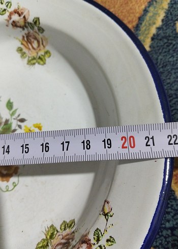 vintage, emaye tabak - Görsel 7