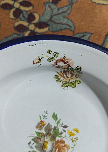 vintage, emaye tabak - Görsel 5