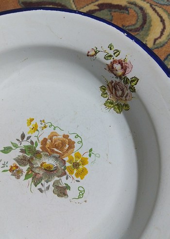 vintage, emaye tabak - Görsel 3