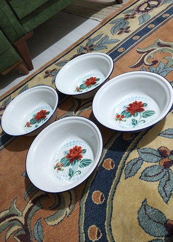 Vintage, Avrupa emaye, hamur leğenleri - Görsel 2