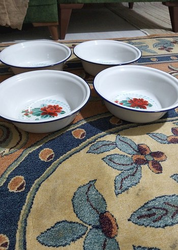 Vintage, Avrupa emaye, hamur leğenleri - Görsel 3