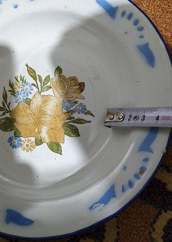 vintage, emaye tabak - Görsel 6