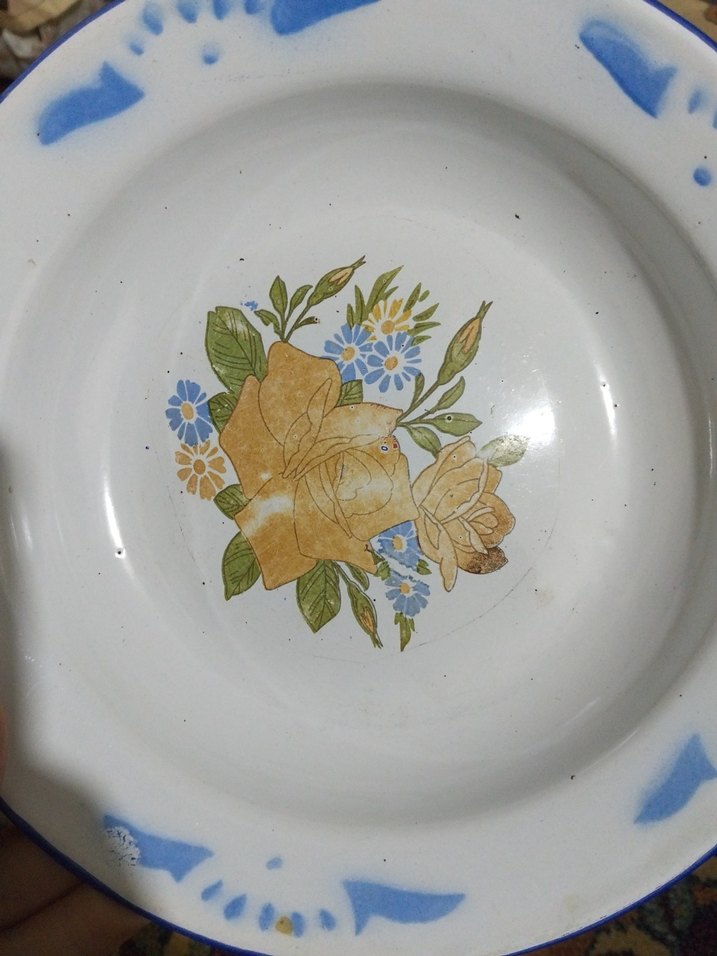 vintage, emaye tabak - Görsel 2