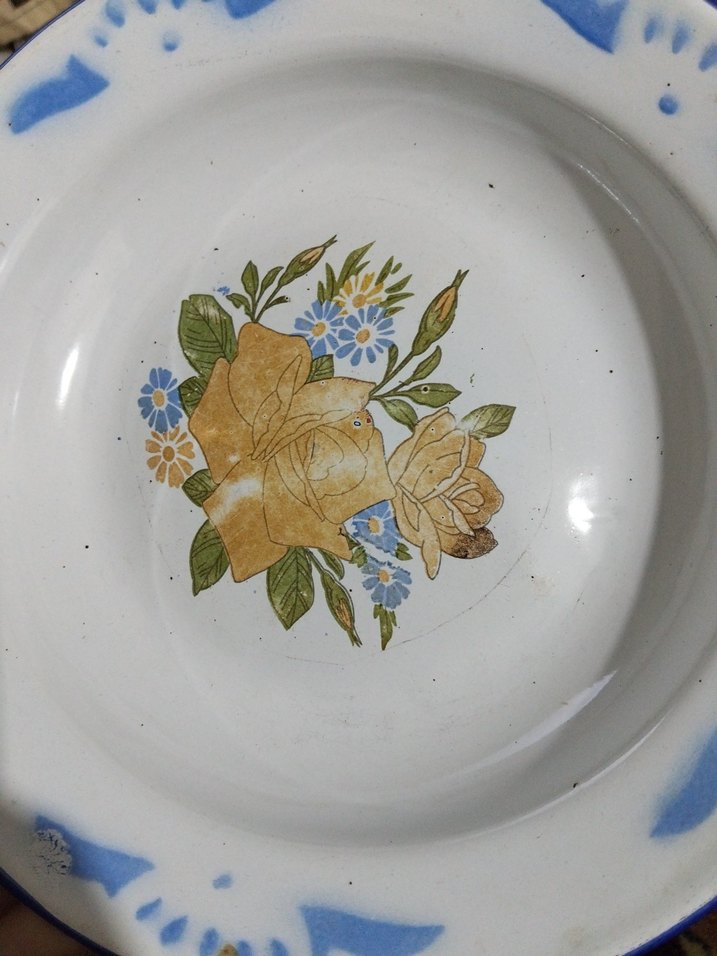 vintage, emaye tabak - Görsel 3