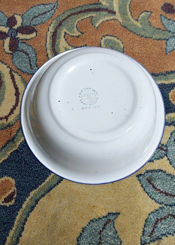 vintage, Avrupa emaye tabak - Görsel 5