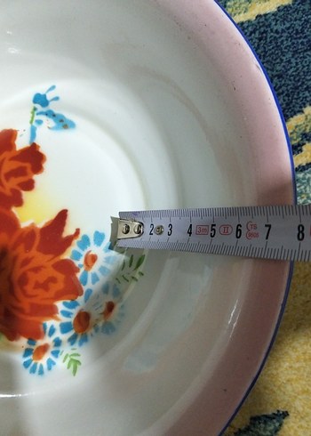 vintage, Avrupa emaye tabak - Görsel 8