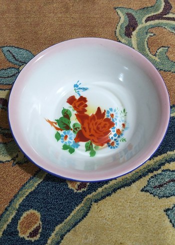 vintage, Avrupa emaye tabak - Görsel 3