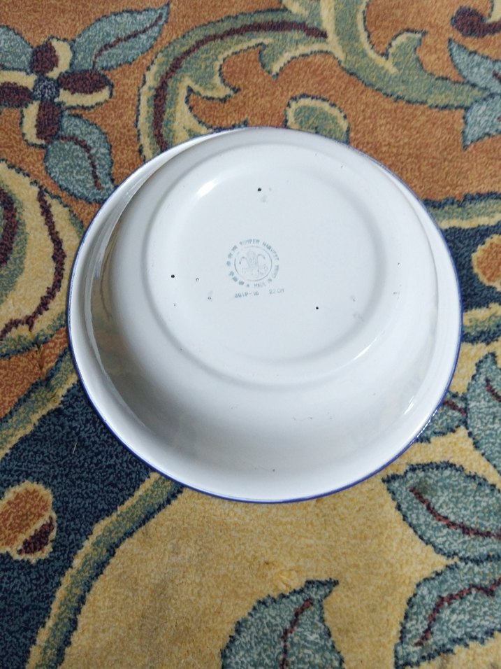 vintage, Avrupa emaye tabak - Görsel 5