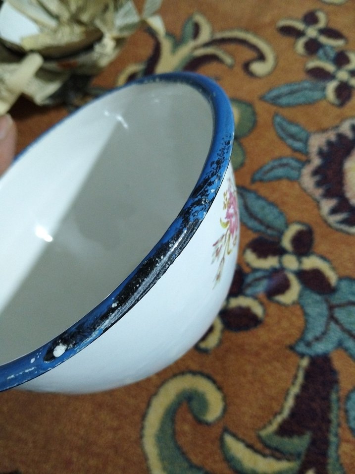 vintage, emaye kase - Görsel 4