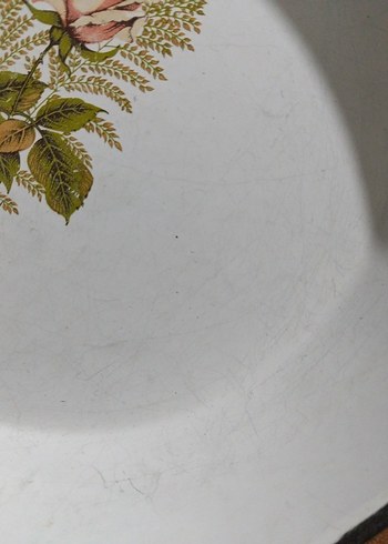 vintage, emaye büyük tabak - Görsel 3