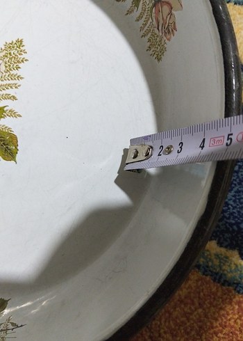 vintage, emaye büyük tabak - Görsel 6