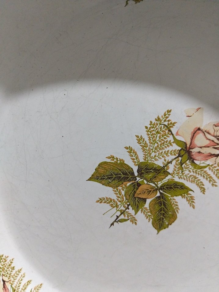 vintage, emaye büyük tabak - Görsel 2