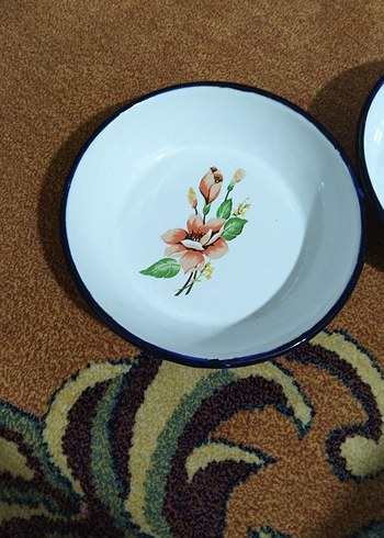 Çiçek Desenli Beyaz Tabak Seti - Görsel 2