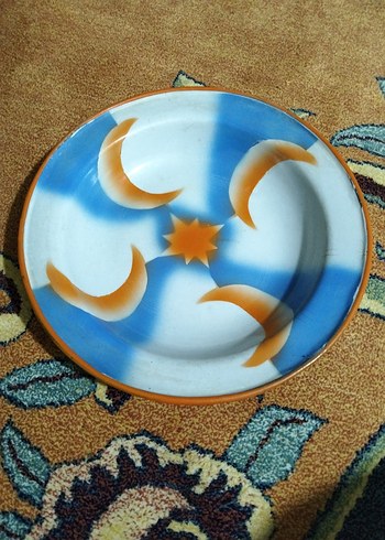 vintage, Avrupa emaye tabak - Görsel 2