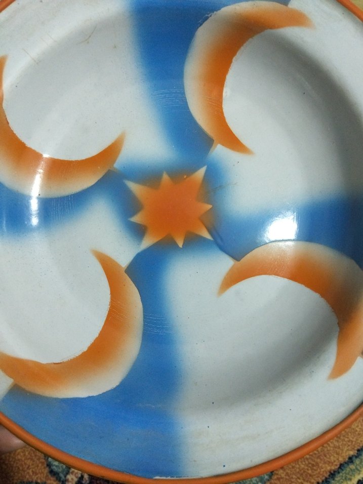 vintage, Avrupa emaye tabak - Görsel 4