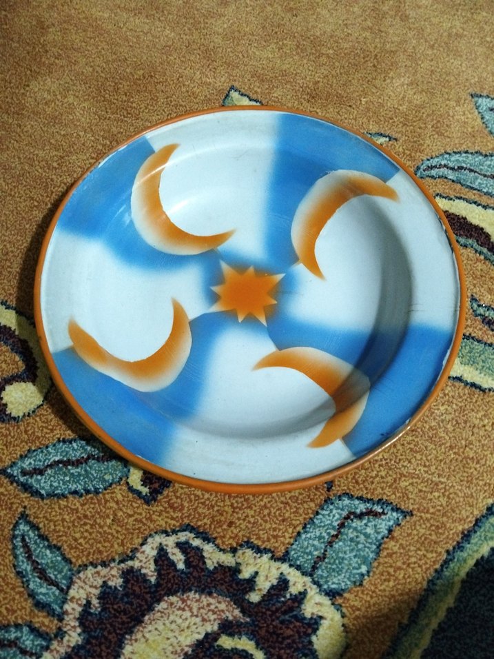 vintage, Avrupa emaye tabak - Görsel 2