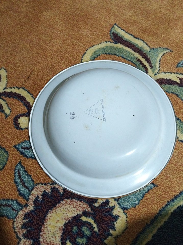 vintage, Avrupa emaye tabak - Görsel 5