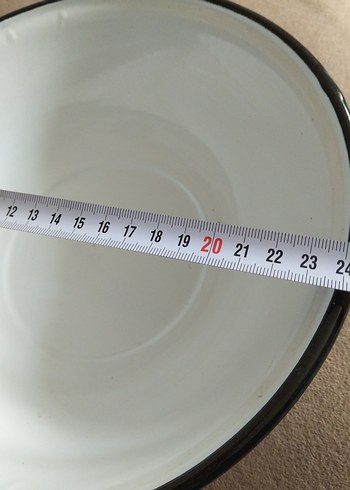 vintage, emaye derin tabak - Görsel 5