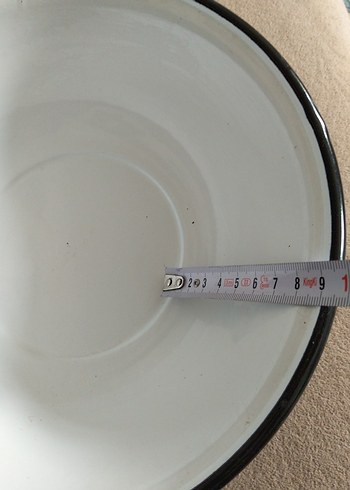 vintage, emaye derin tabak - Görsel 6