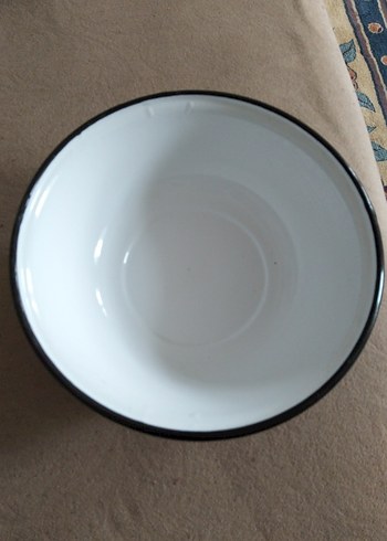 vintage, emaye derin tabak - Görsel 2