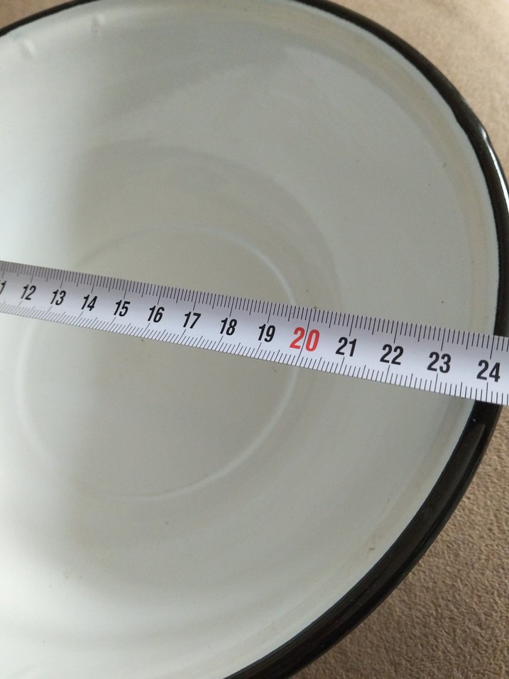 vintage, emaye derin tabak - Görsel 5