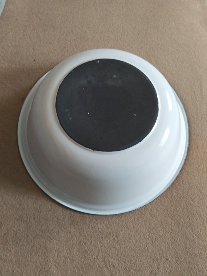 vintage, emaye derin tabak - Görsel 4