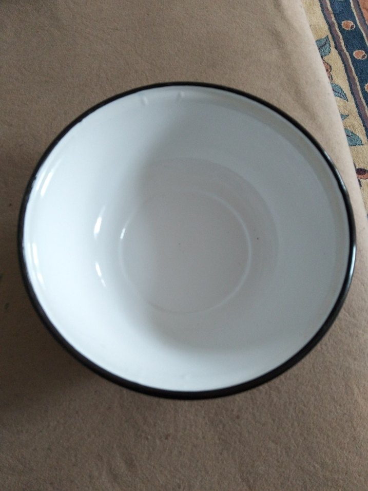 vintage, emaye derin tabak - Görsel 2