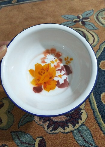 vintage, emaye kase - Görsel 8