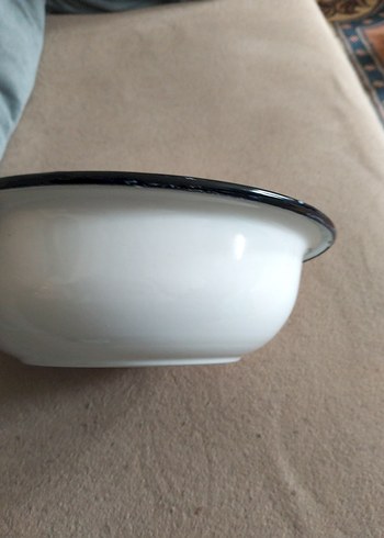 vintage, emaye derin tabak - Görsel 2