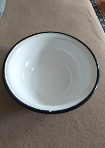 vintage, emaye derin tabak - Görsel 4