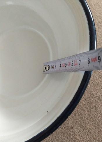 vintage, emaye derin tabak - Görsel 6