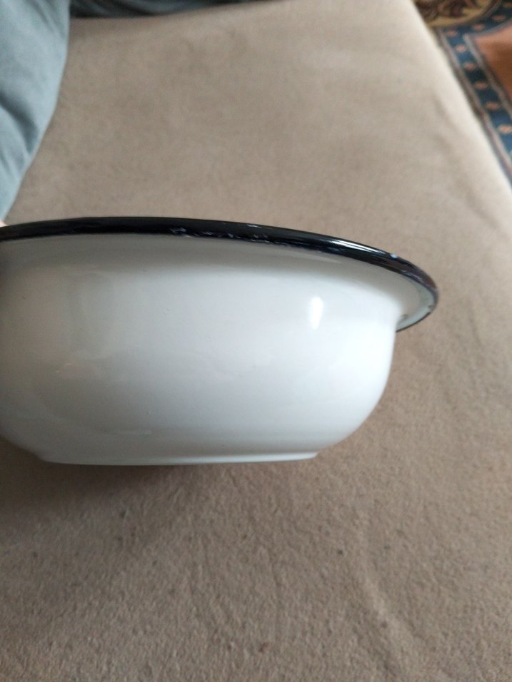 vintage, emaye derin tabak - Görsel 2