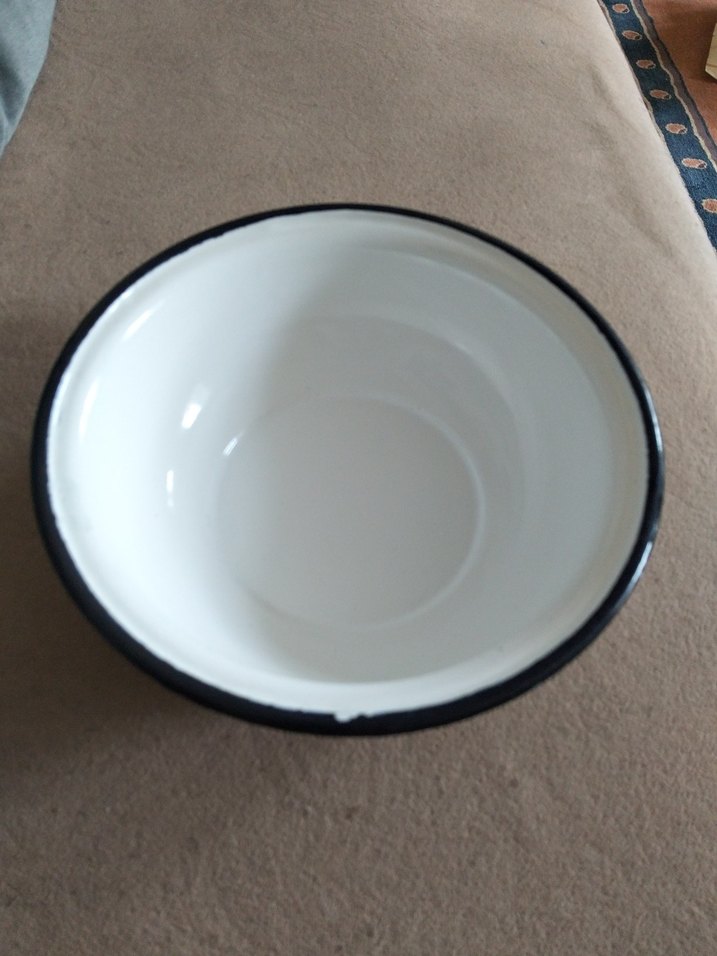 vintage, emaye derin tabak - Görsel 4