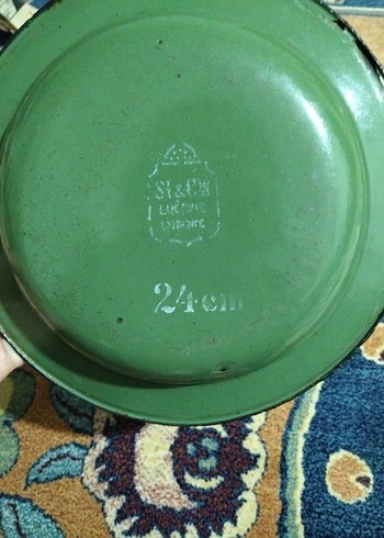 vintage, Avrupa emaye tabak - Görsel 5