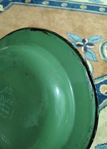 vintage, Avrupa emaye tabak - Görsel 7