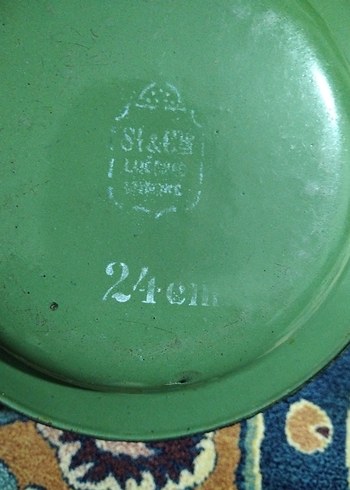 vintage, Avrupa emaye tabak - Görsel 6