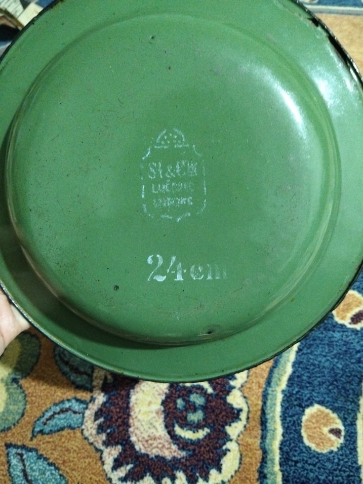 vintage, Avrupa emaye tabak - Görsel 5