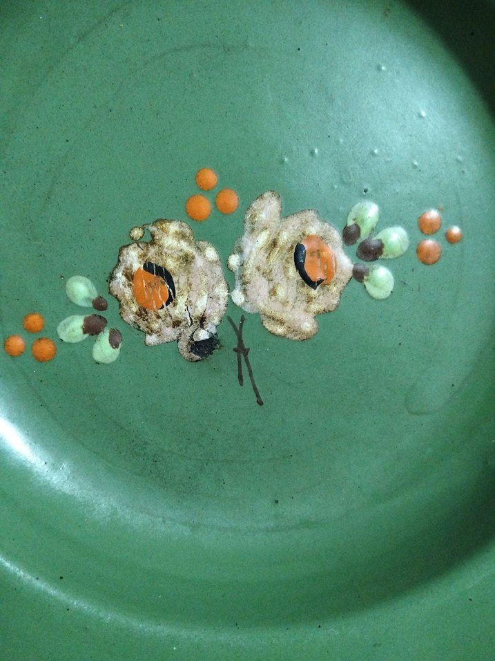 vintage, Avrupa emaye tabak - Görsel 3