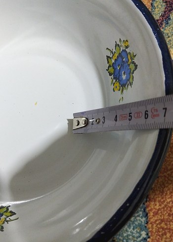 vintage, emaye derin tabaklar - Görsel 9