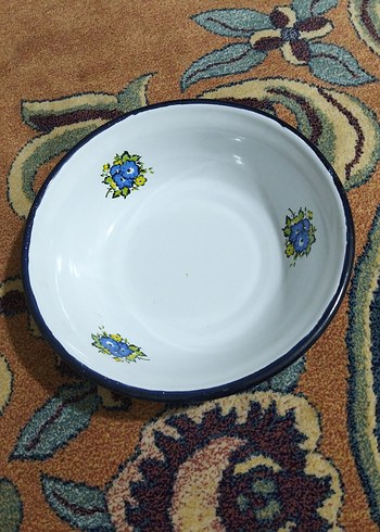 vintage, emaye derin tabaklar - Görsel 3