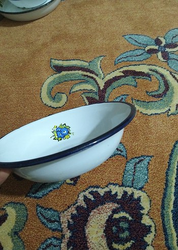 vintage, emaye derin tabaklar - Görsel 7