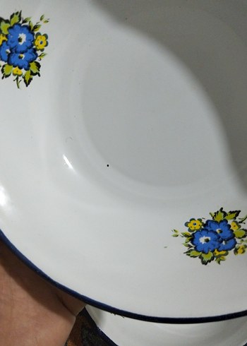 vintage, emaye derin tabaklar - Görsel 10