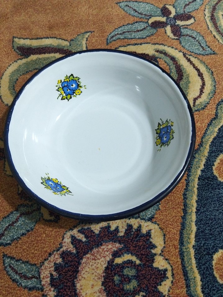 vintage, emaye derin tabaklar - Görsel 4